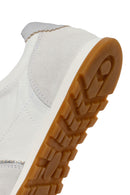 Woman White Lace-Up Leather Sneakers | Derimod