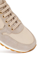 Kadın Bej Bağcıklı Deri Sneaker | Derimod