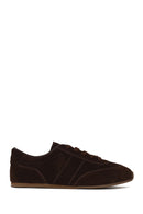 Woman Brown Lace-Up Suede Leather Sneakers | Derimod