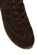 Woman Brown Lace-Up Suede Leather Sneakers | Derimod