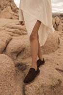 Woman Brown Lace-Up Suede Leather Sneakers | Derimod