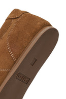Woman Tan Lace-Up Suede Leather Sneakers | Derimod