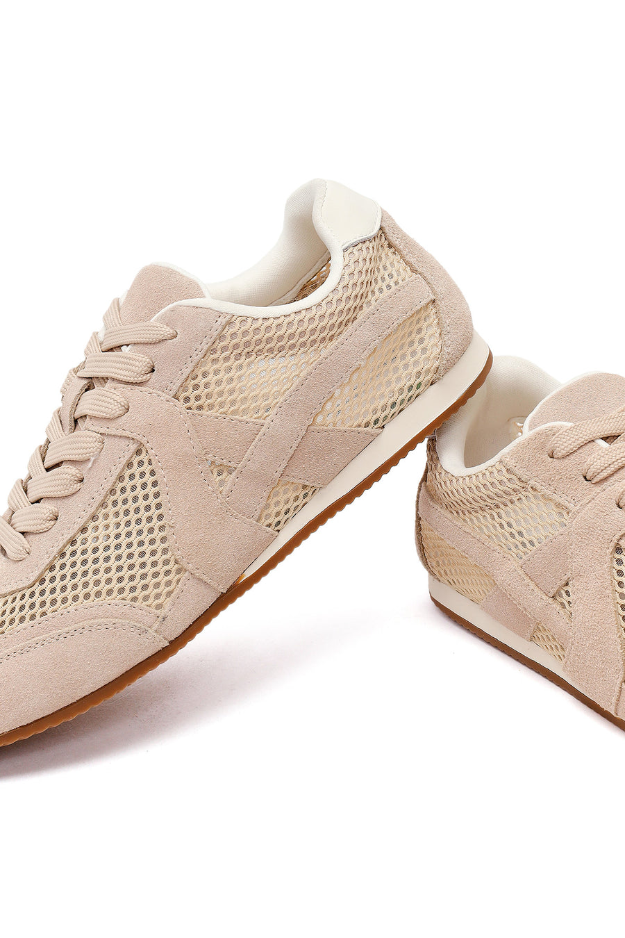 Women's Mink Lace-Up Suede Leather Sneakers