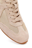 Women's Mink Lace-Up Suede Leather Sneakers | Derimod