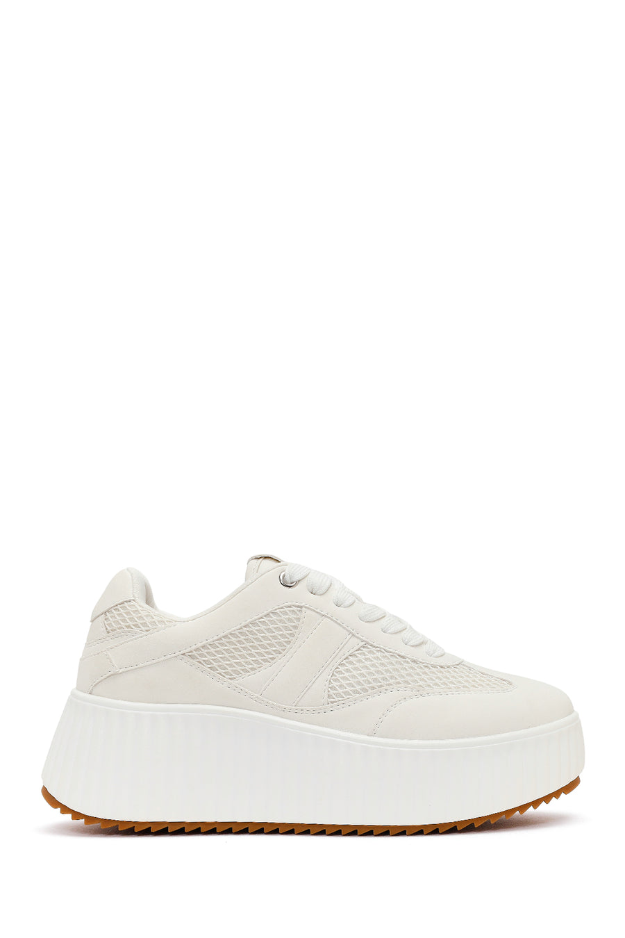Woman White Lace-Up Chunky-Soled Sneakers 26PFD431414 | Derimod