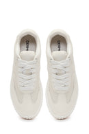 Woman White Lace-Up Chunky-Soled Sneakers | Derimod