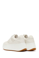 Woman White Lace-Up Chunky-Soled Sneakers | Derimod
