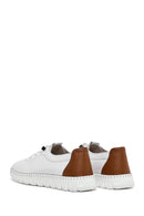Women's White Lace-Up Leather Sneaker | Derimod