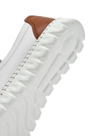Women's White Lace-Up Leather Sneaker | Derimod