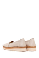Women's Cream Thick-Sole Leather Comfort Shoes | Derimod