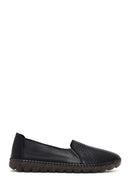 Woman Black Leather Comfort Shoes | Derimod