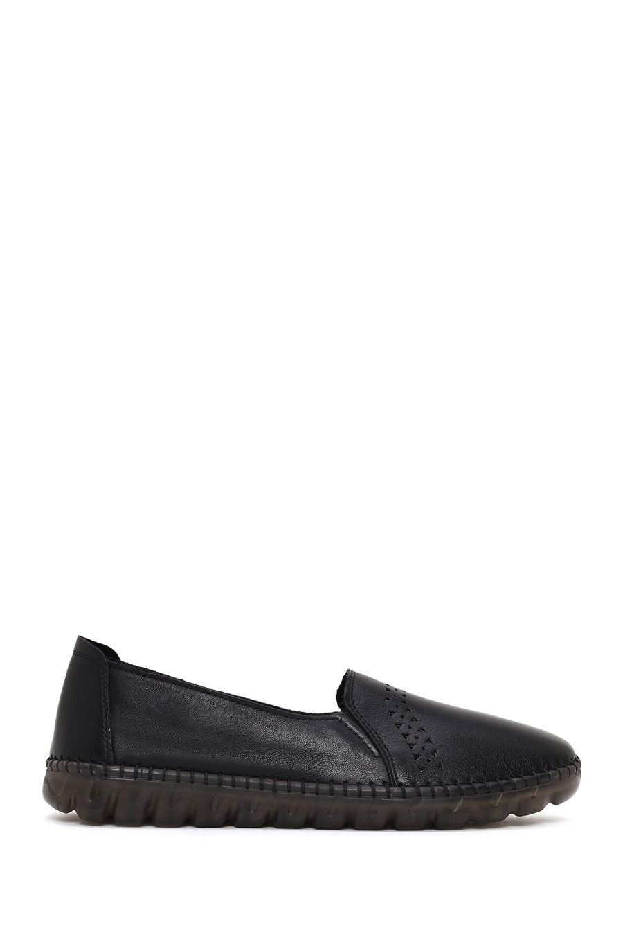 Woman Black Leather Comfort Shoes 26PFD501318 | Derimod