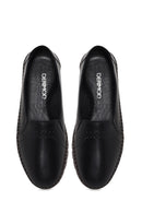 Woman Black Leather Comfort Shoes | Derimod