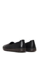 Woman Black Leather Comfort Shoes | Derimod