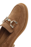 Kadın Taba Taşlı Süet Deri Maskülen Loafer | Derimod