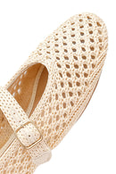 Women's Beige Straw Ballerinas | Derimod
