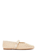 Women's Beige Straw Ballerinas | Derimod
