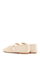 Women's Beige Straw Ballerinas | Derimod