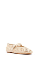 Women's Beige Straw Ballerinas | Derimod