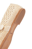 Women's Beige Straw Ballerinas | Derimod