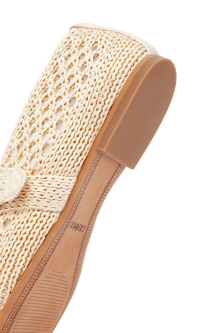 Women's Beige Straw Ballerinas