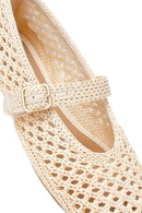 Women's Beige Straw Ballerinas | Derimod