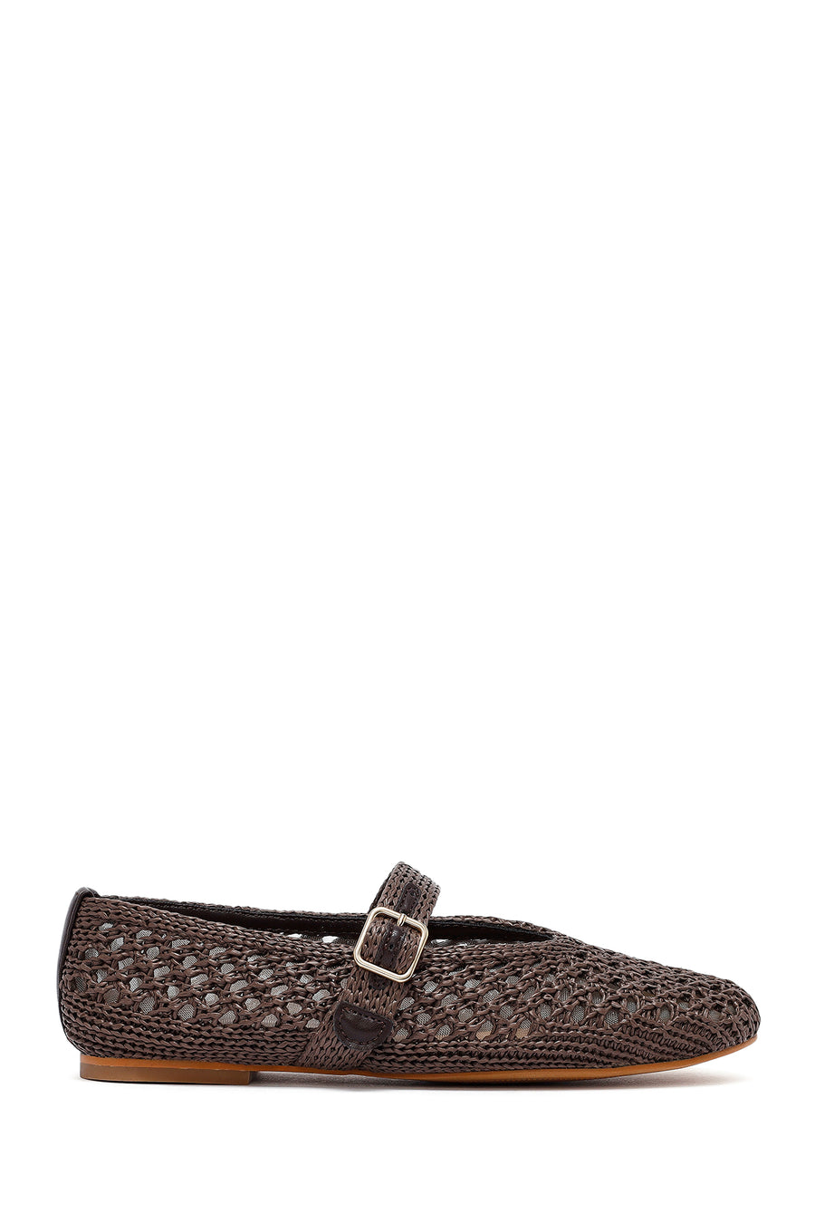 Women's Brown Straw Ballerina 26PFD5500M7 | Derimod