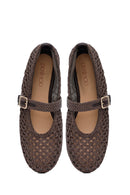 Women's Brown Straw Ballerina | Derimod