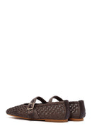 Women's Brown Straw Ballerina | Derimod