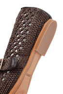 Women's Brown Straw Ballerina | Derimod