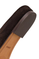 Women's Brown Suede Leather Slippers | Derimod