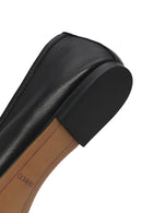 Woman Black Leather Ballerine Shoes | Derimod