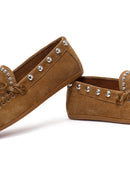 Women's Tan Suede Leather Loafer | Derimod