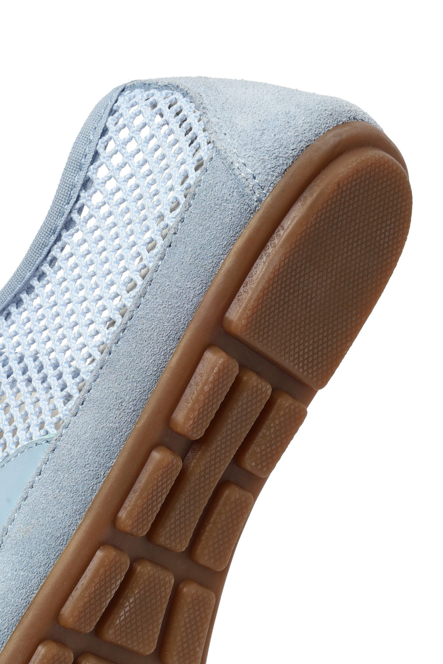 Kadın Mavi Bağcıklı Fileli Deri Sneaker