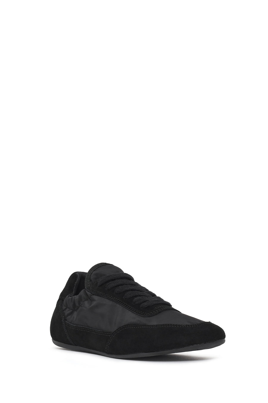Kadın Siyah Bağcıklı Deri Sneaker