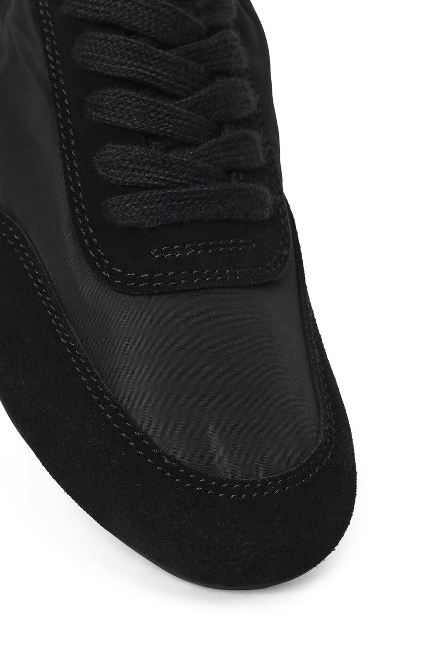 Kadın Siyah Bağcıklı Deri Sneaker