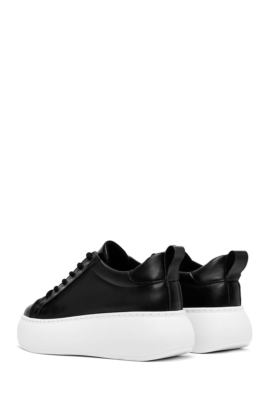 Kadın Siyah Bağcıklı Kalın Tabanlı Sneaker