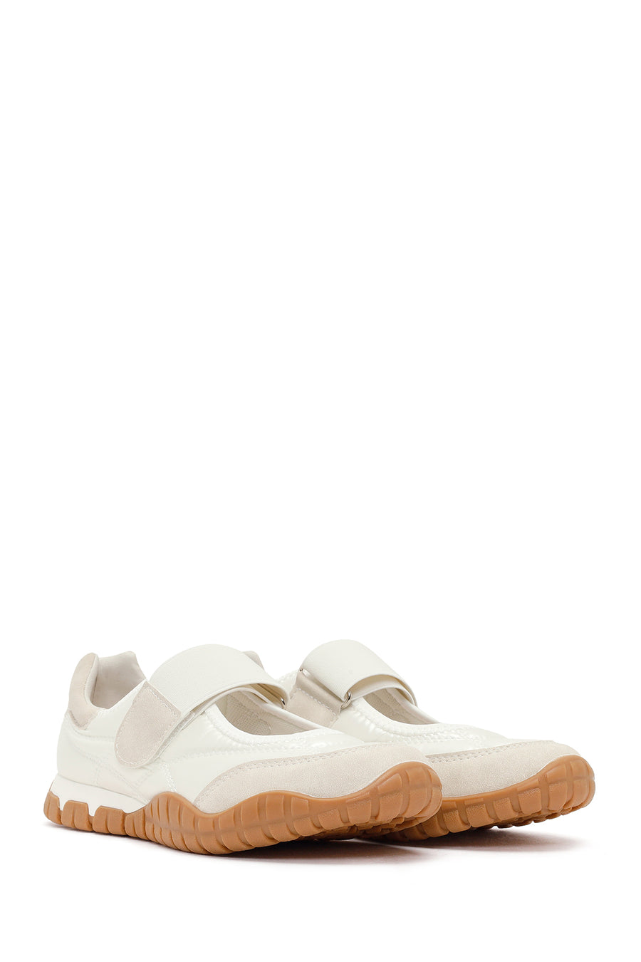 Woman White Strappy Sporty Ballerine Shoes
