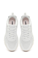 Women's White Lace-Up Thick Soled Sneaker | Derimod