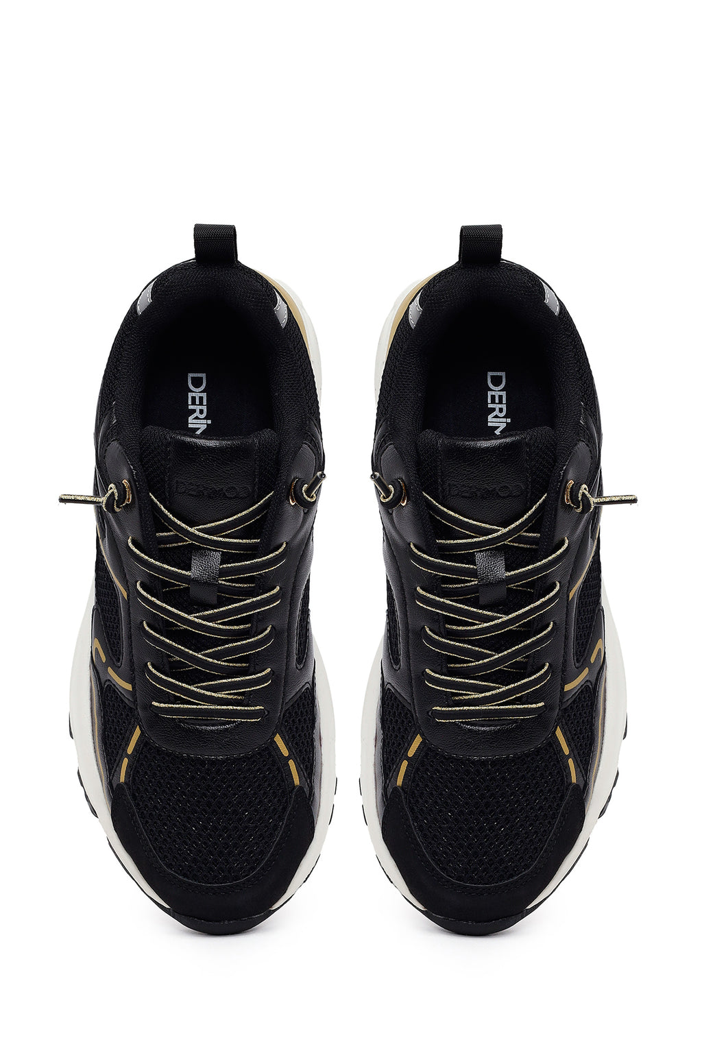 Kadın Siyah Bağcıklı Kalın Tabanlı Sneaker