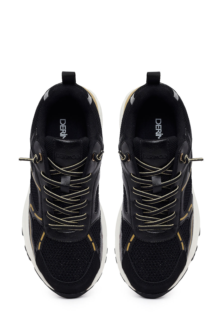 Woman Black Lace-Up Chunky Sneaker