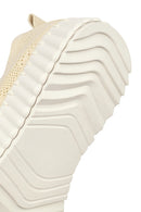 Woman Beige Patterned Suede Comfort Shoes with Thick Sole | Derimod