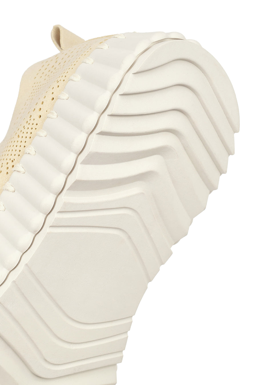 Woman Beige Patterned Suede Comfort Shoes with Thick Sole