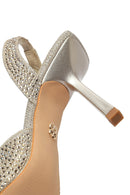 Woman Gold Embellished Backless Stiletto-Heel Shoes | Derimod