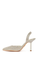 Woman Gold Embellished Backless Stiletto-Heel Shoes | Derimod