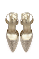 Woman Gold Embellished Backless Stiletto-Heel Shoes | Derimod