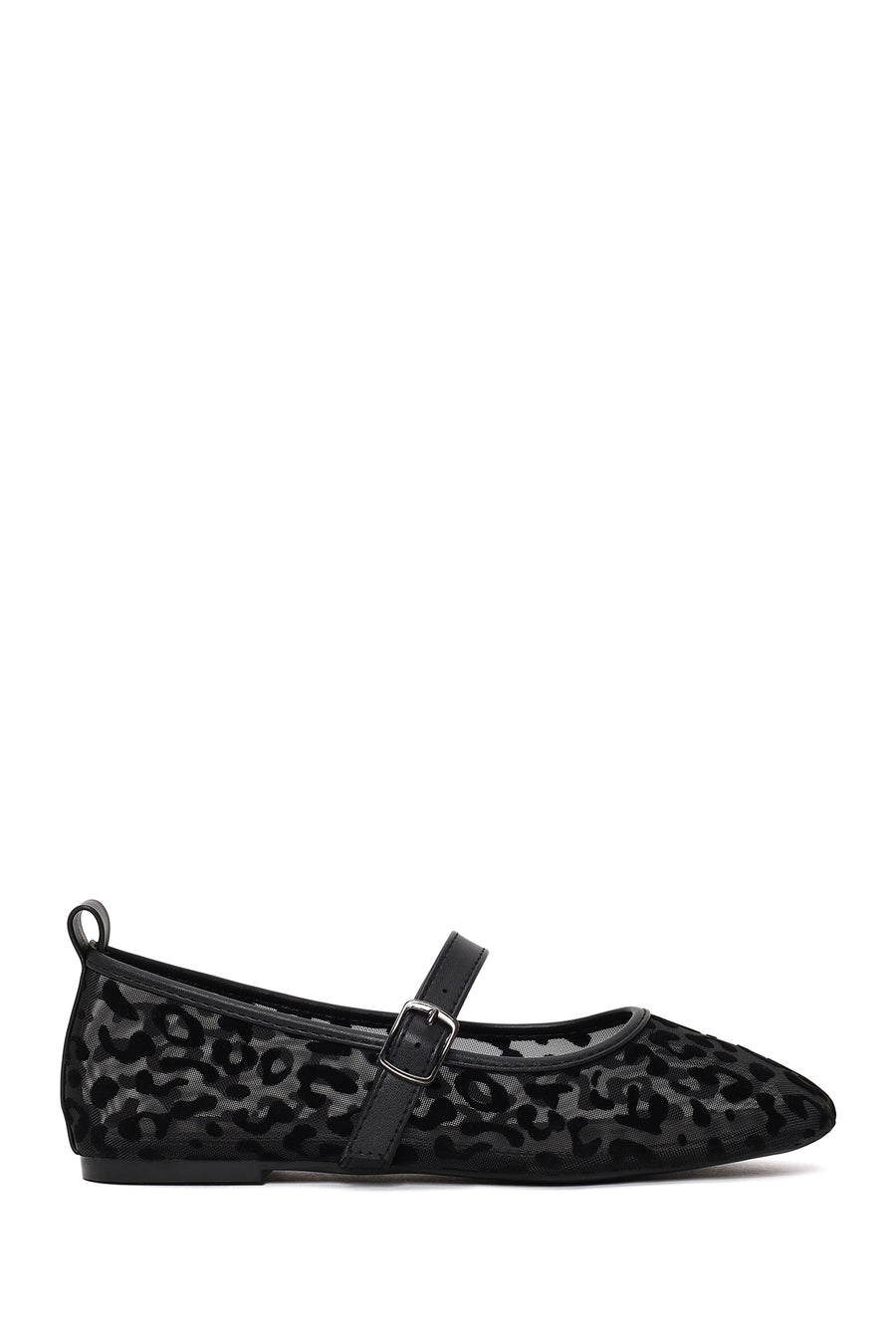 Woman Black Leopard Patterned Fabric Ballerine flats 26PFE49466F | Derimod