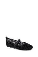 Woman Black Leopard Patterned Fabric Ballerine flats | Derimod