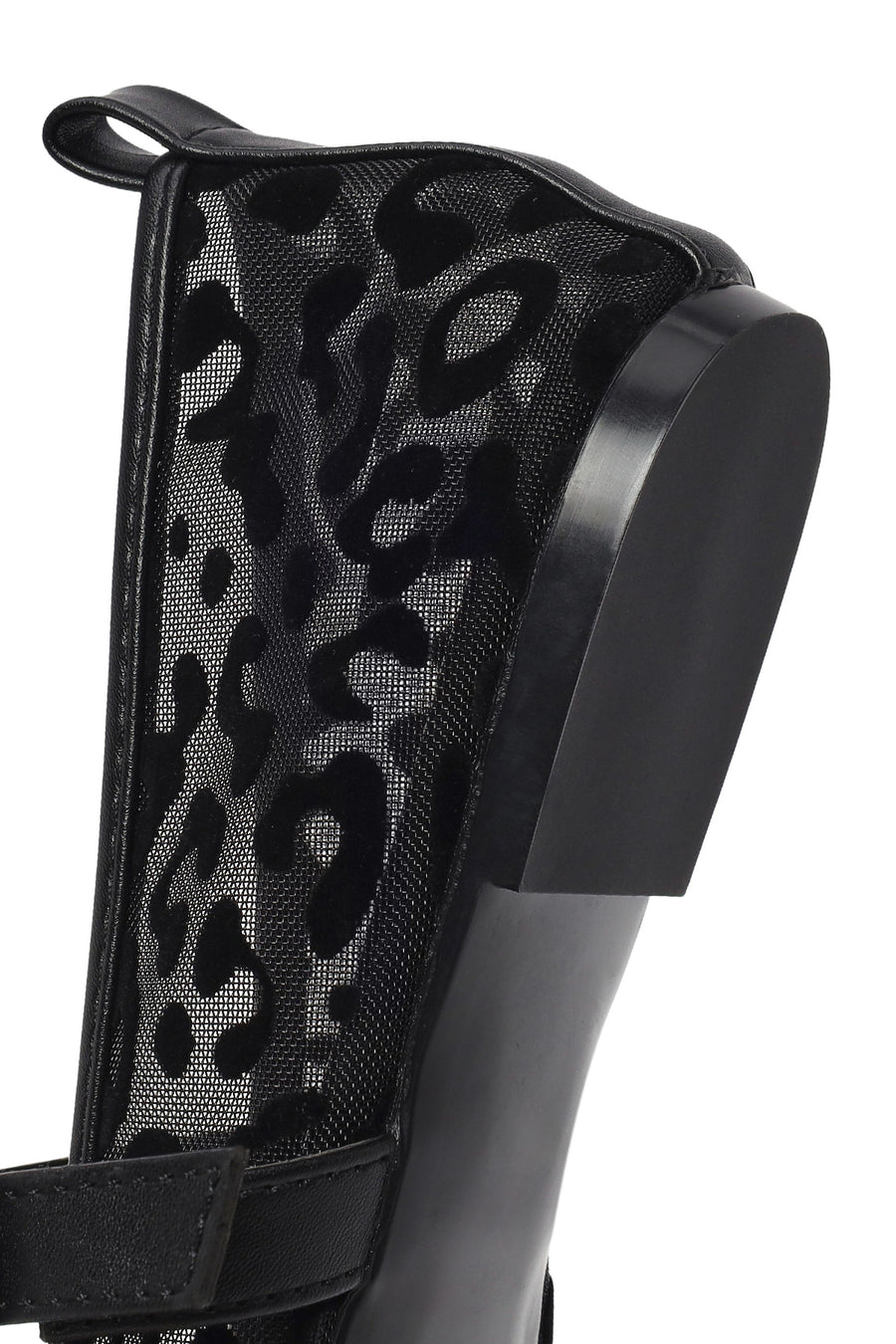 Woman Black Leopard Patterned Fabric Ballerine flats