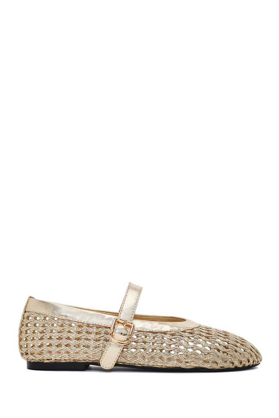 Woman Gold Metallic Ballet Flats 26PFE494732 | Derimod